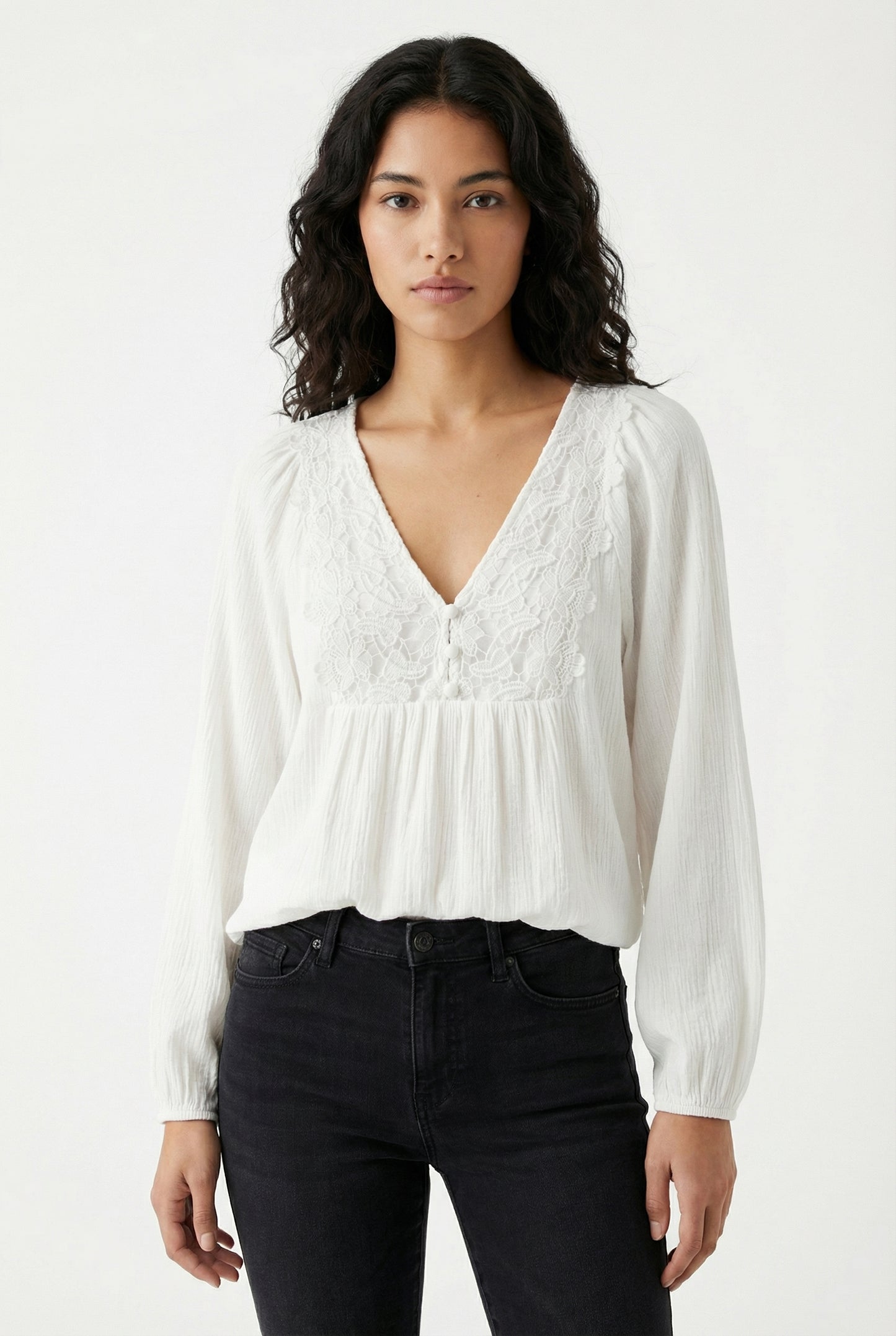 Women's Lily Star Breezy Embroidered V-Neck Top