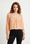 Women's Lily Star Pleated V-Neck Blouse