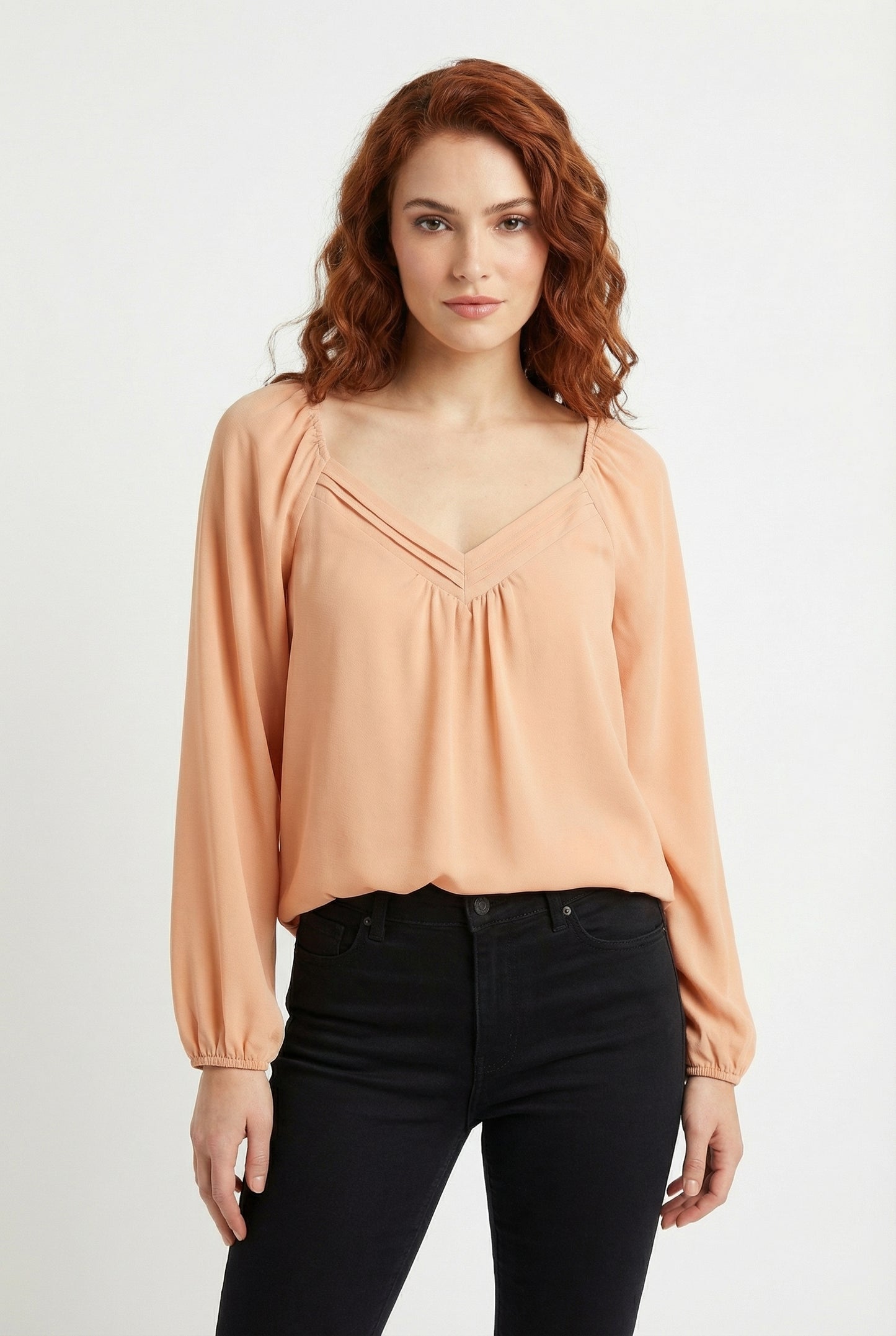 Women's Lily Star Pleated V-Neck Blouse