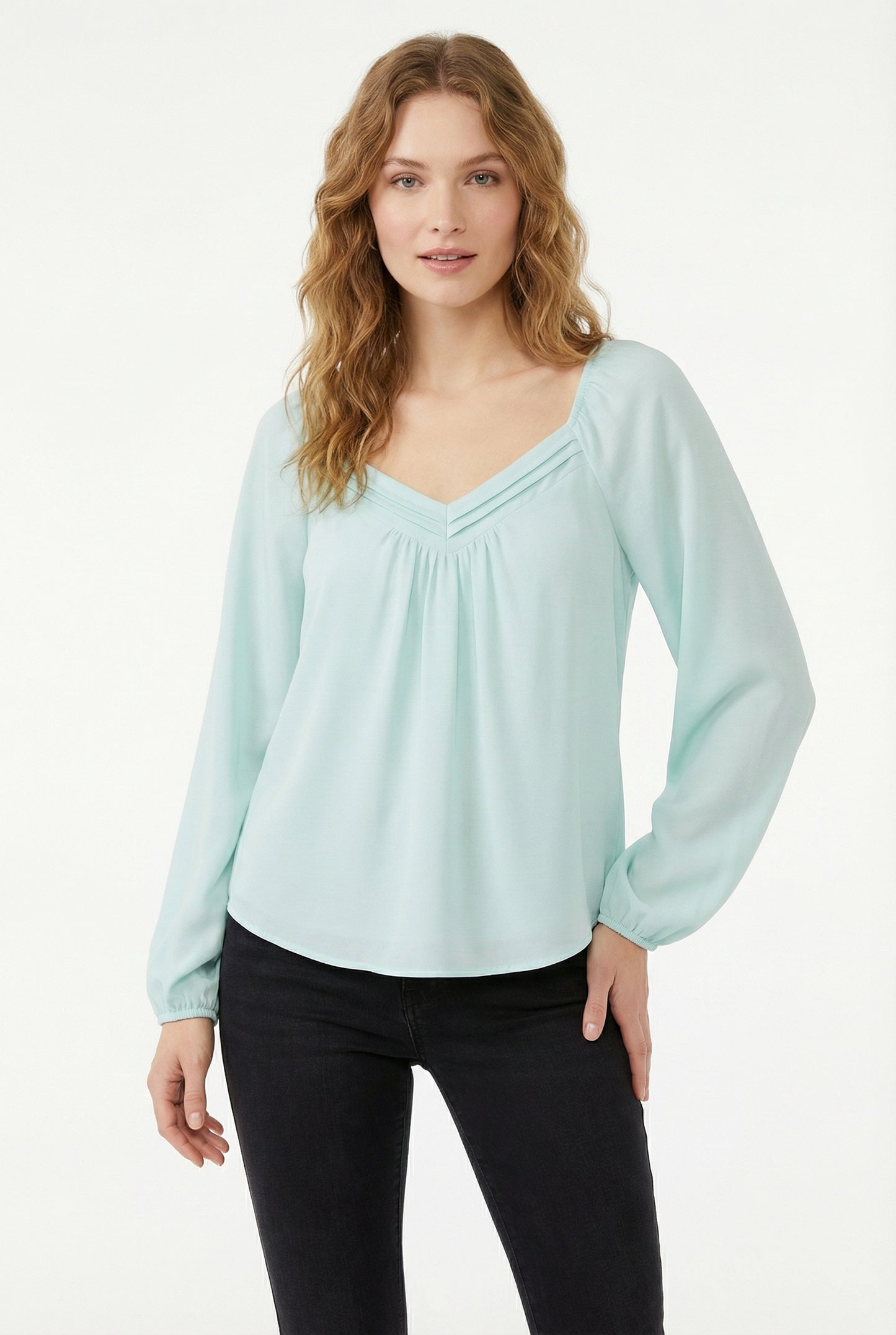 Women's Lily Star Pleated V-Neck Blouse