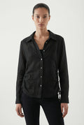 Women's June & Hudson Relaxed Side-Tie Long Sleeve Shirt