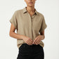 Women's Love & Piece Short-Sleeve Button-Up Shirt with Pocket