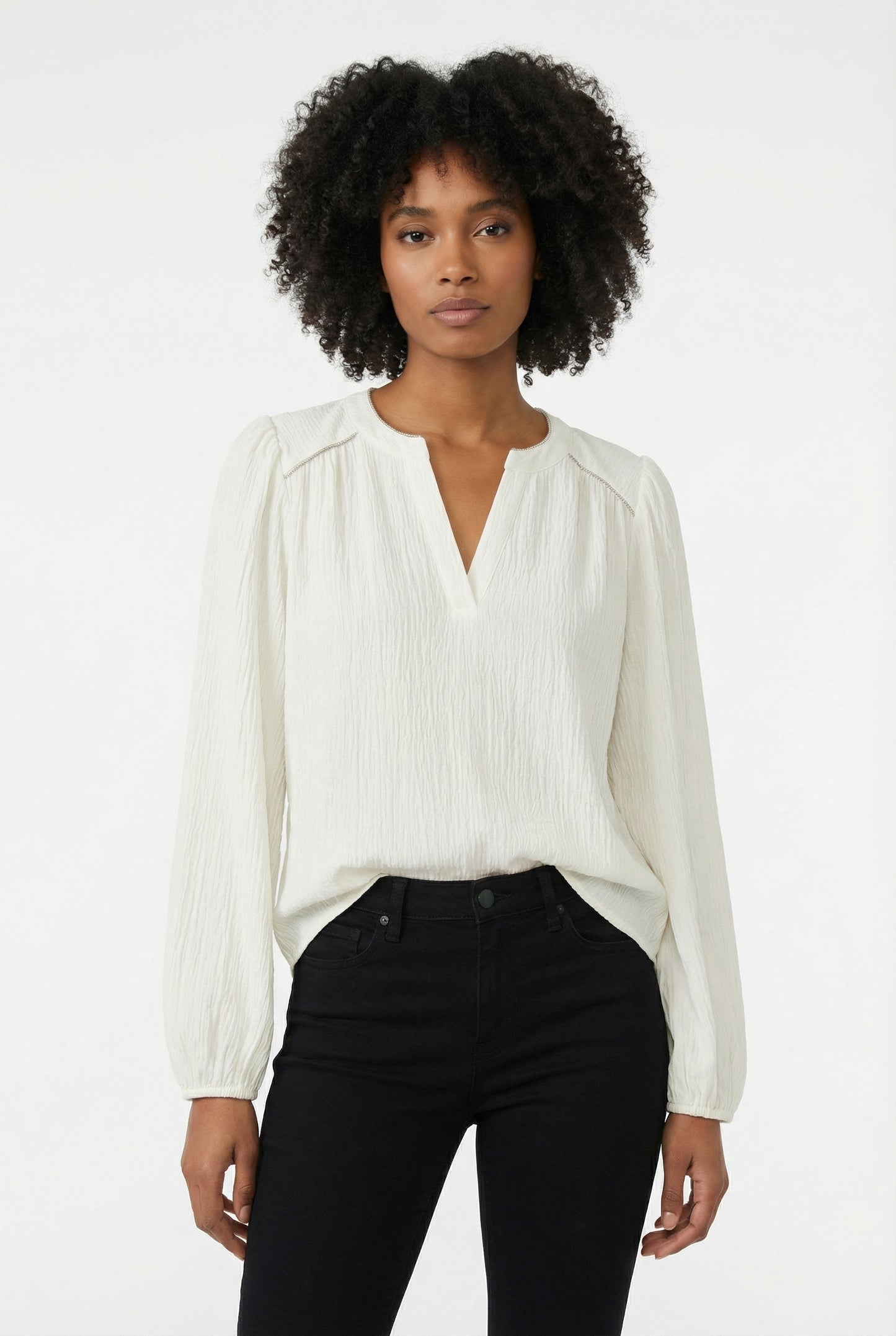 Women's Lily Star Effortless Sparkle Split Neck Blouse