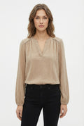 Women's Lily Star Effortless Sparkle Split Neck Blouse