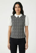 Women's As U Wish Polished Puff Sleeve Plaid Top