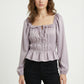 Women's Love & Piece Romantic Ruffle Blouse with Tie Neck