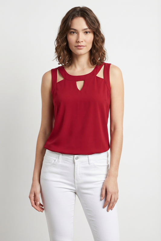 Women's As U Wish Cutout Accent Sleeveless Top