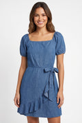Women's As U Wish Ruffled Side-Tie Dress