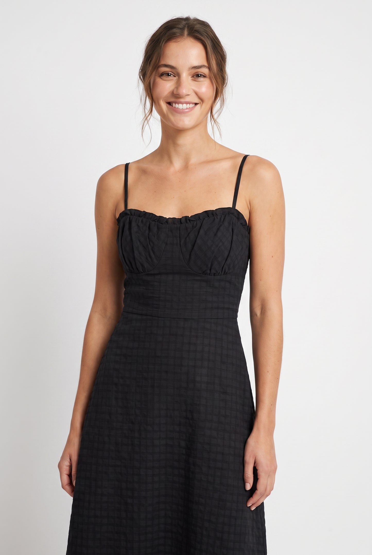 Women's As U Wish Sleeveless Midi Dress with Ruffle Trim