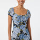 Women's As U Wish Floral Puff Sleeve Midi Dress with Tie Front