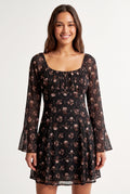 Women's Luxology Bell Sleeve Floral Mini Dress