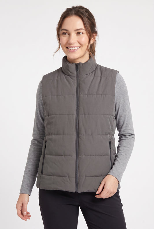Women's Lily Star Quilted Puffer Vest with Zipper Pockets