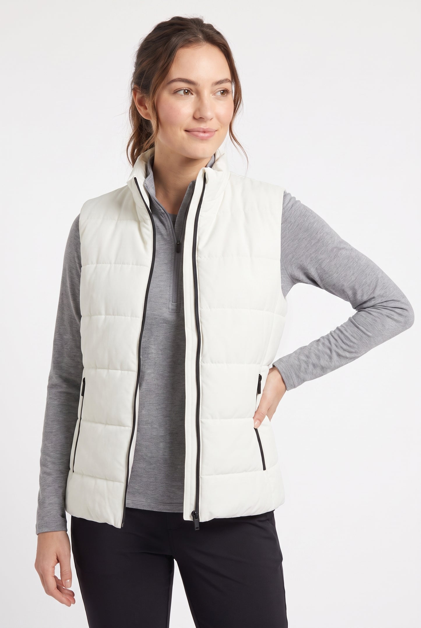 Women's Lily Star Quilted Puffer Vest with Zipper Pockets