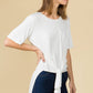 Basic High Low Front Tie Loose Fit Tee Shirts