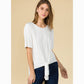 Basic High Low Front Tie Loose Fit Tee Shirts